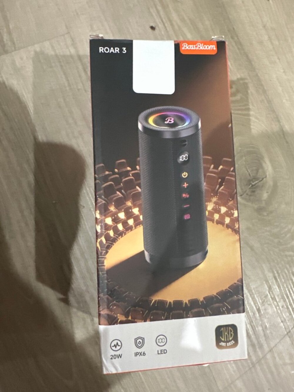 BassBloom Roar 3 Bluetooth Speaker 20W IPX6 Waterproof RGB Lights New in Box